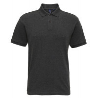 Asquith Men´s Super Smooth Knit Polo Heather Black