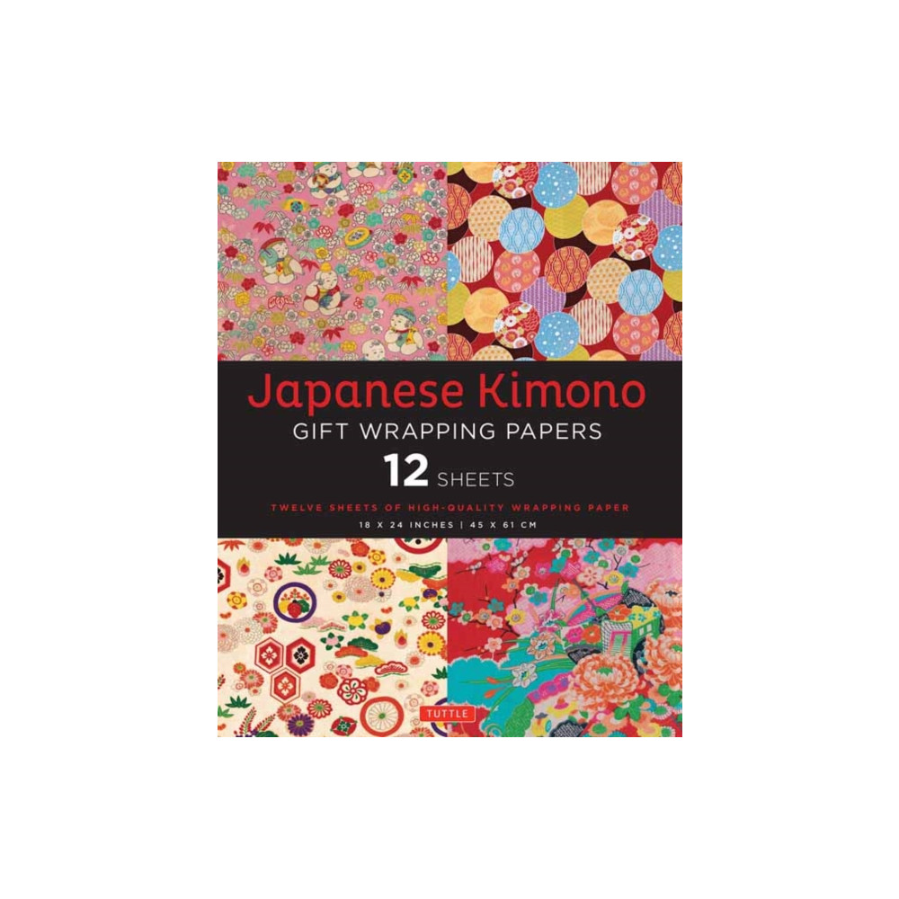 Produktbild för Japanese Kimono Gift Wrapping Papers - 12 Sheets (häftad, eng)