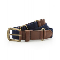 Asquith Faux Leather & Braid Belt Navy