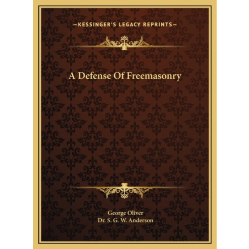 END OF LINE CLEARANCE BOOK DEFENSE OF FREEMASONRY A DEFENSE OF FREE (häftad, eng)