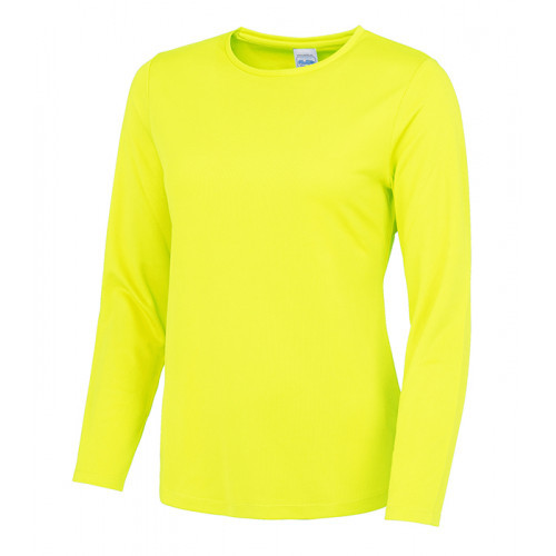 Just Cool Women's Long Sleeve Cool T Electric Yellow