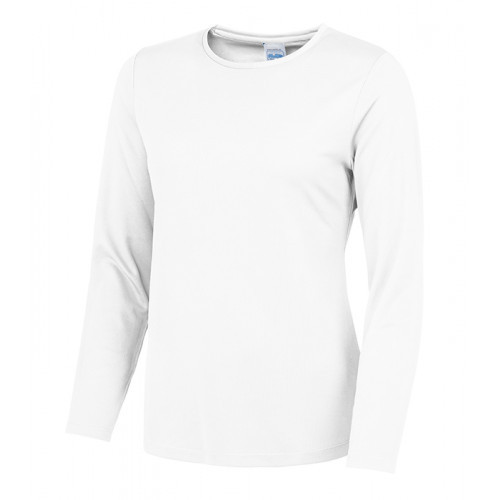 Just Cool Women's Long Sleeve Cool T Artic White