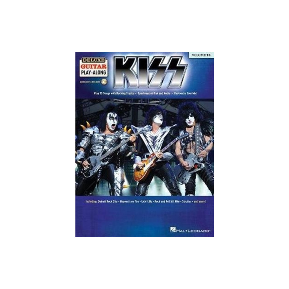 Produktbild för KISS DELUXE GUITAR PLAYALONG VOLUME 18 (häftad, eng)