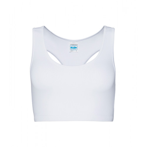 Just Cool Women's Cool Sports Crop Top Artic White