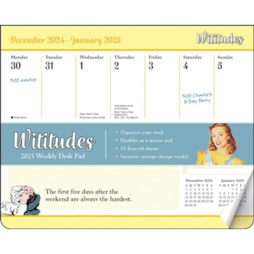 Andrews McMeel Publishing Wititudes 2025 Weekly Desk Pad Calendar