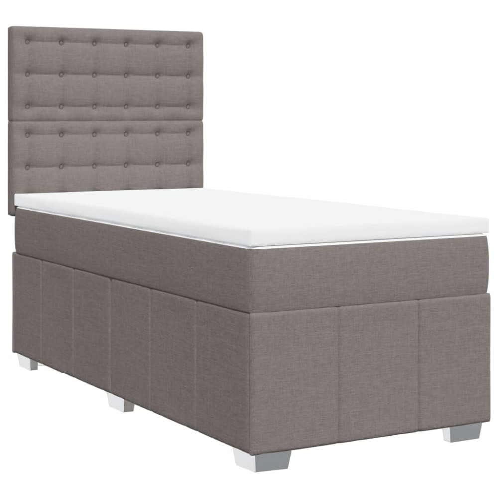 Produktbild för Ramsäng med madrass taupe 100x200 cm tyg
