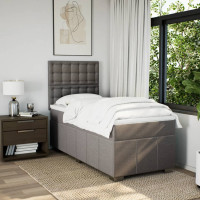 Produktbild för Ramsäng med madrass taupe 100x200 cm tyg