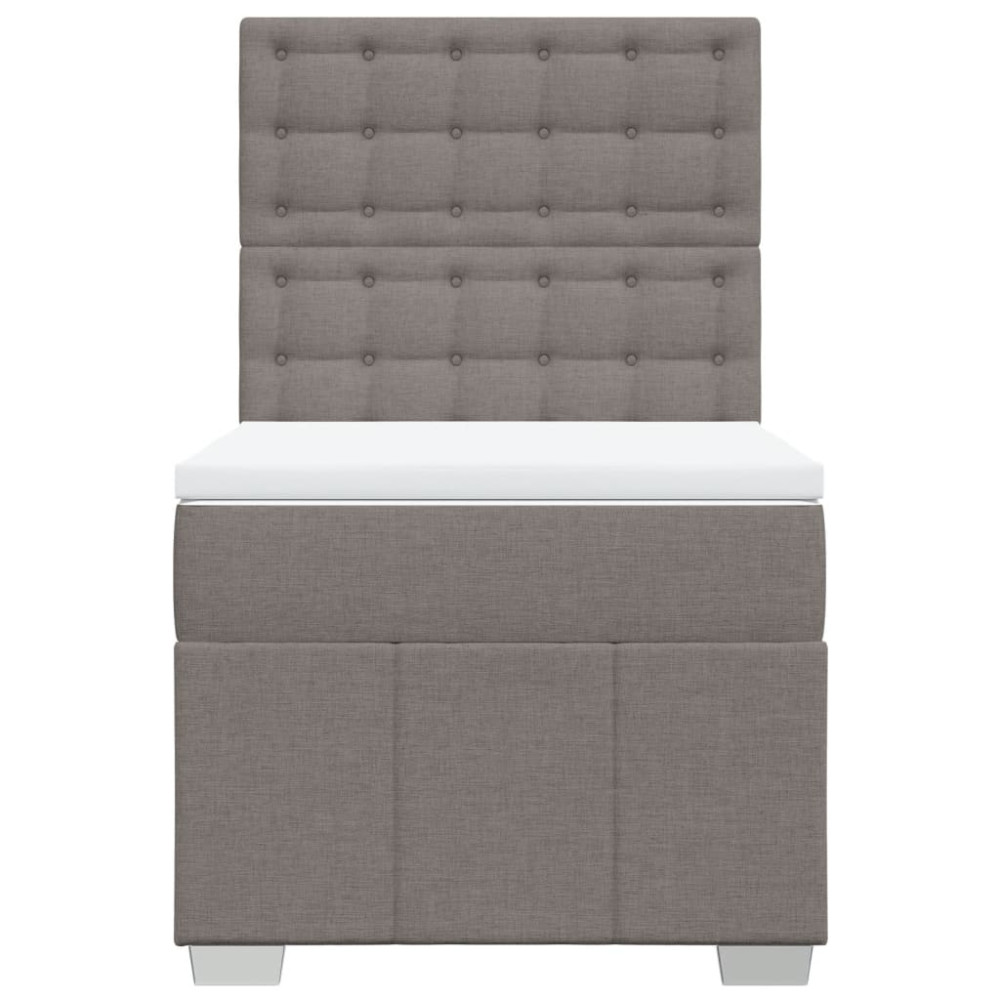 Produktbild för Ramsäng med madrass taupe 100x200 cm tyg