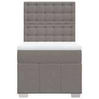 Produktbild för Ramsäng med madrass taupe 100x200 cm tyg