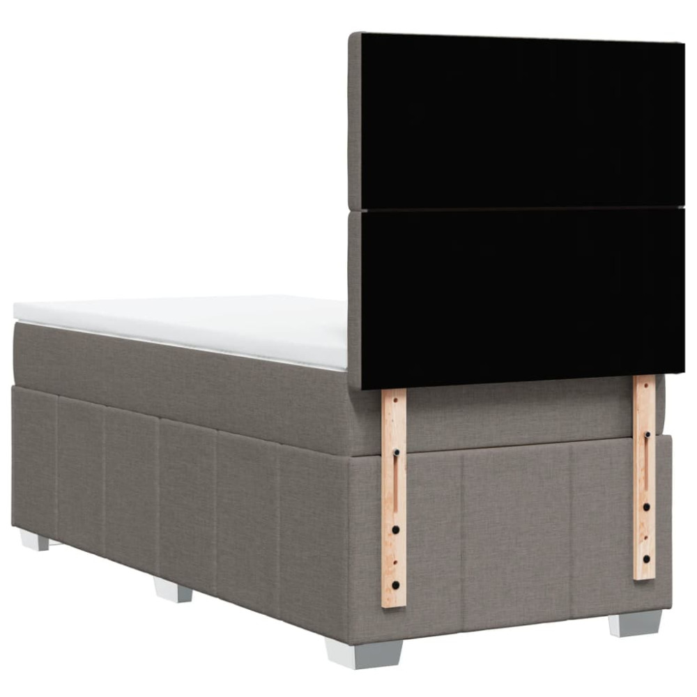 Produktbild för Ramsäng med madrass taupe 100x200 cm tyg