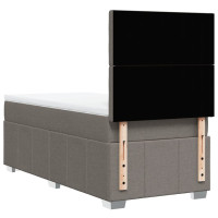 Produktbild för Ramsäng med madrass taupe 100x200 cm tyg