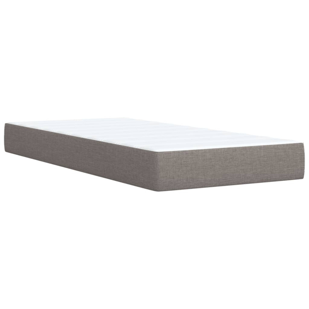 Produktbild för Ramsäng med madrass taupe 100x200 cm tyg