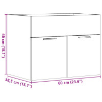 Produktbild för Tvättställsskåp sonoma-ek 60x38,5x46 cm konstruerat trä