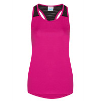 Just Cool Women's Cool Smooth Workout Vest Hot Pink/Jet Black