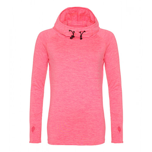 Just Cool Women's Cool Cowl Neck Electric Pink Melange