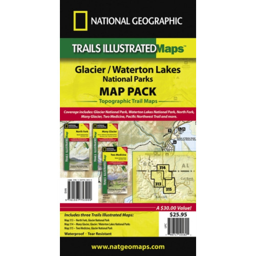 National Geographic Maps Glacier/waterton Lakes National Parks,map Pack Bundle