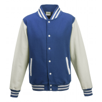 Just Hoods Varsity Jacket Royal Blue/Arctic White