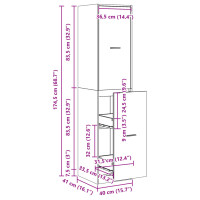 Produktbild för Apoteksskåp vit 40x41x174,5 cm konstruerat trä