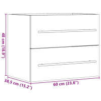 Produktbild för Tvättställsskåp sonoma-ek 60x38,5x48 cm spånskiva