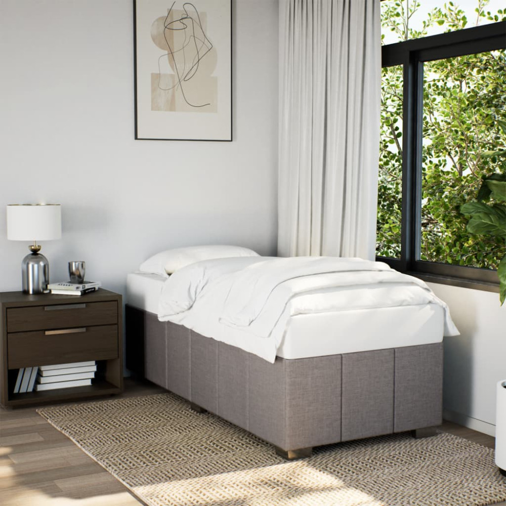Produktbild för Sängram utan madrass taupe 100x200 cm tyg