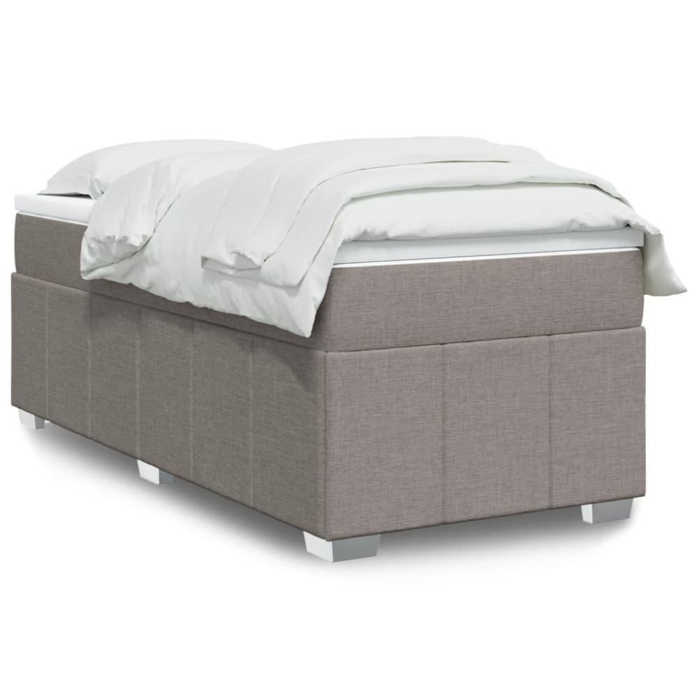 Produktbild för Ramsäng med madrass taupe 100x200 cm tyg