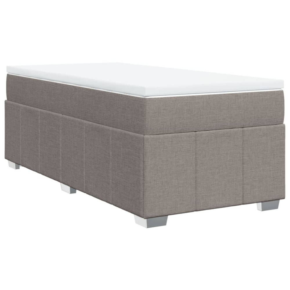 Produktbild för Ramsäng med madrass taupe 100x200 cm tyg