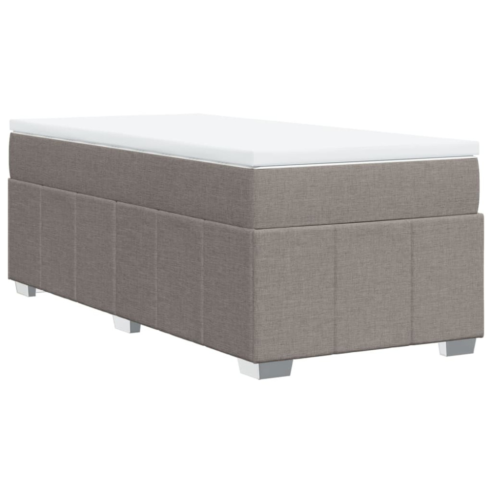 Produktbild för Ramsäng med madrass taupe 100x200 cm tyg