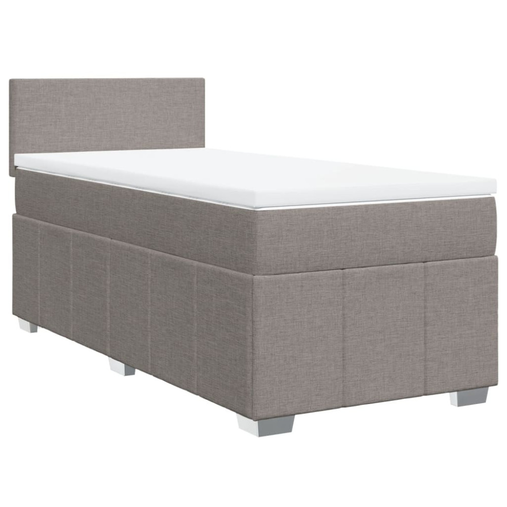 Produktbild för Ramsäng med madrass taupe 100x200 cm tyg
