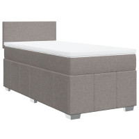 Produktbild för Ramsäng med madrass taupe 100x200 cm tyg