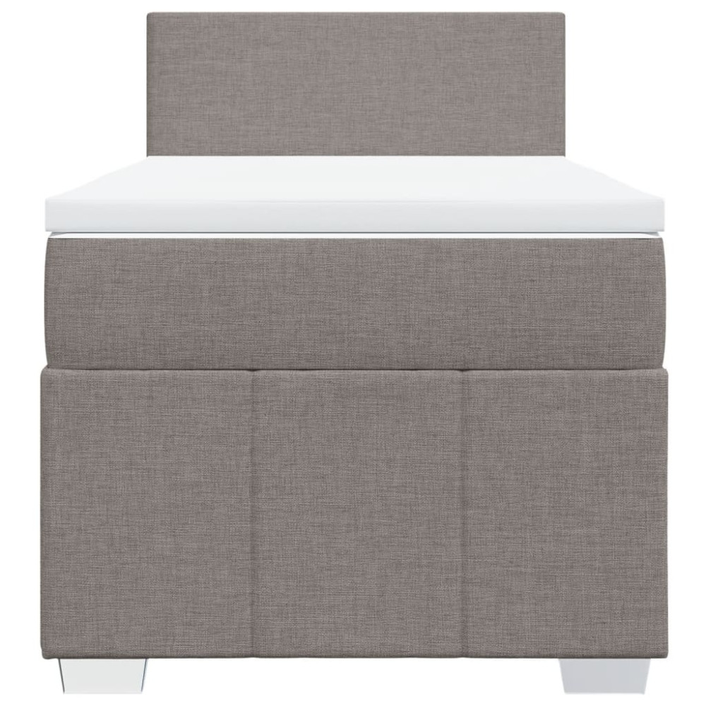Produktbild för Ramsäng med madrass taupe 100x200 cm tyg