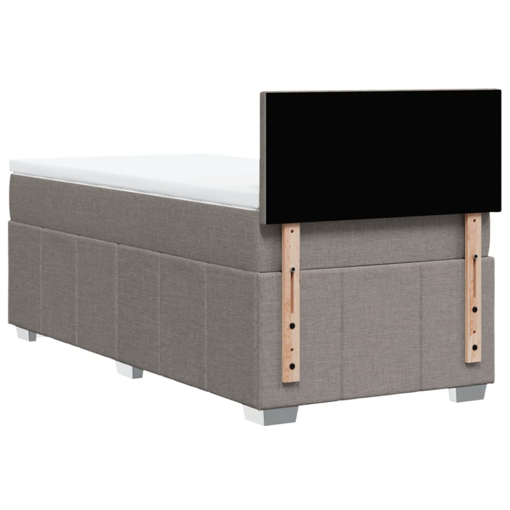 Produktbild för Ramsäng med madrass taupe 100x200 cm tyg