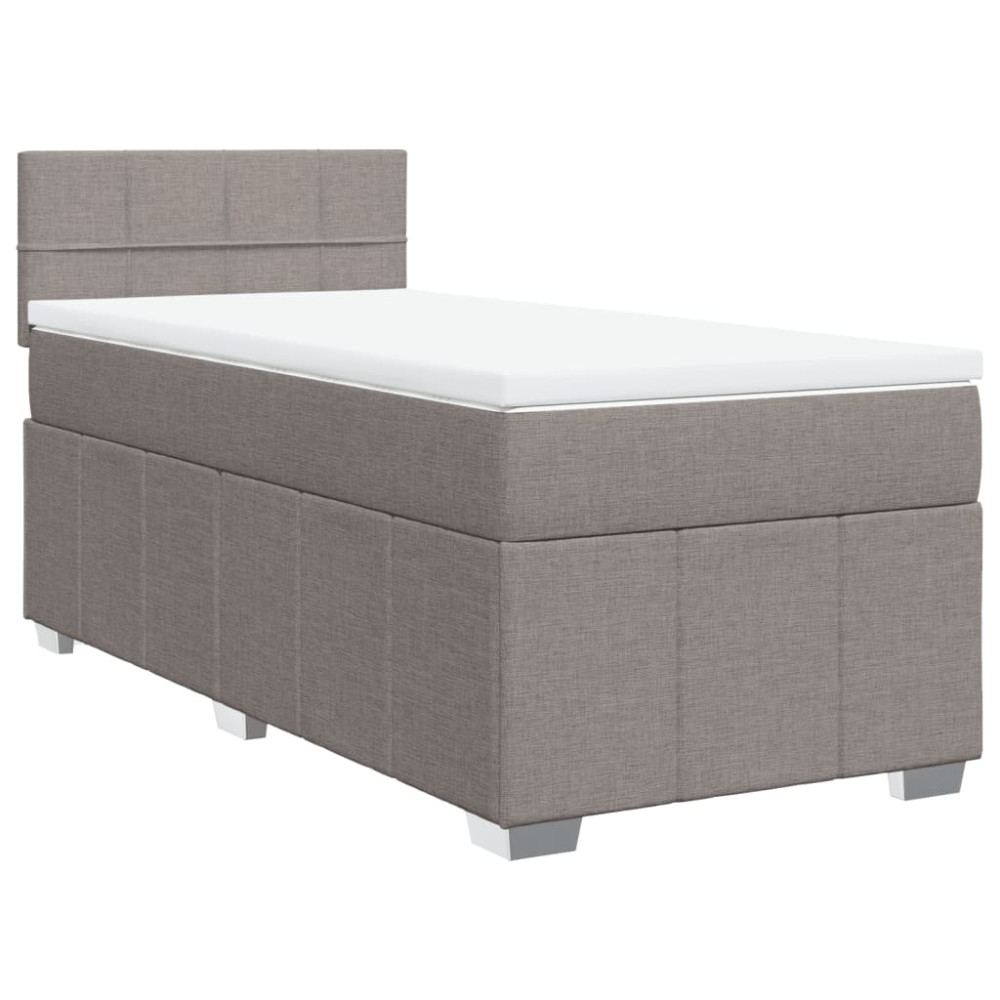 Produktbild för Ramsäng med madrass taupe 100x200 cm tyg