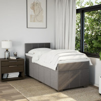 Produktbild för Ramsäng med madrass taupe 100x200 cm tyg