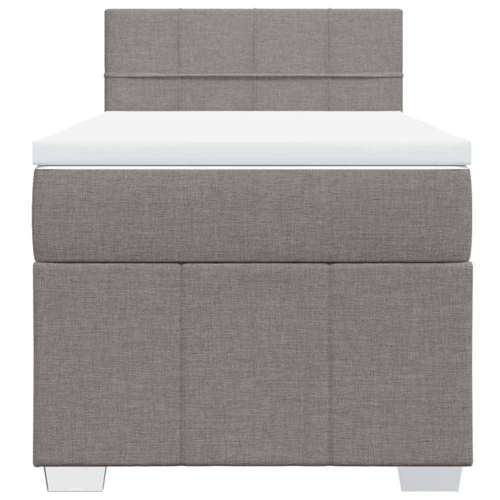 Produktbild för Ramsäng med madrass taupe 100x200 cm tyg