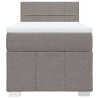 Produktbild för Ramsäng med madrass taupe 100x200 cm tyg