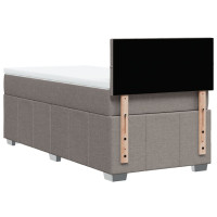 Produktbild för Ramsäng med madrass taupe 100x200 cm tyg