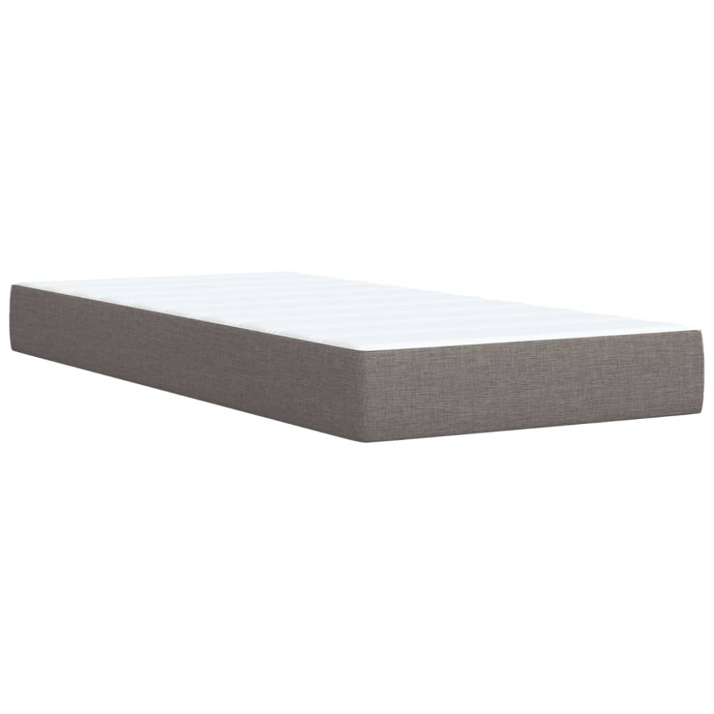 Produktbild för Ramsäng med madrass taupe 100x200 cm tyg