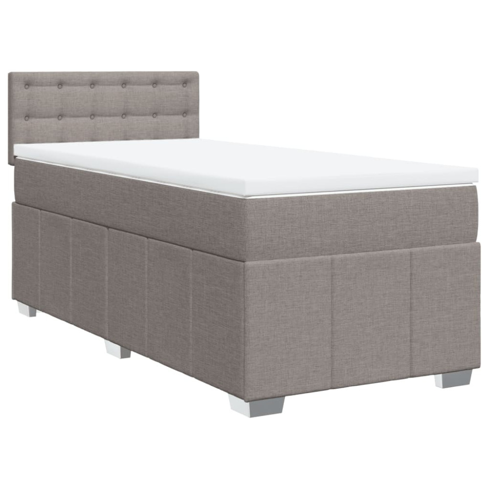Produktbild för Ramsäng med madrass taupe 100x200 cm tyg