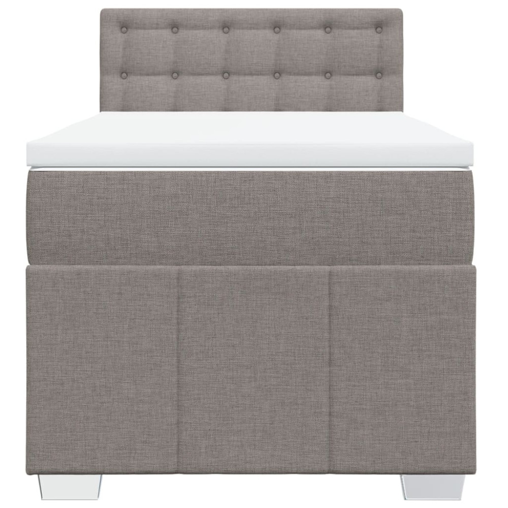 Produktbild för Ramsäng med madrass taupe 100x200 cm tyg