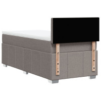 Produktbild för Ramsäng med madrass taupe 100x200 cm tyg