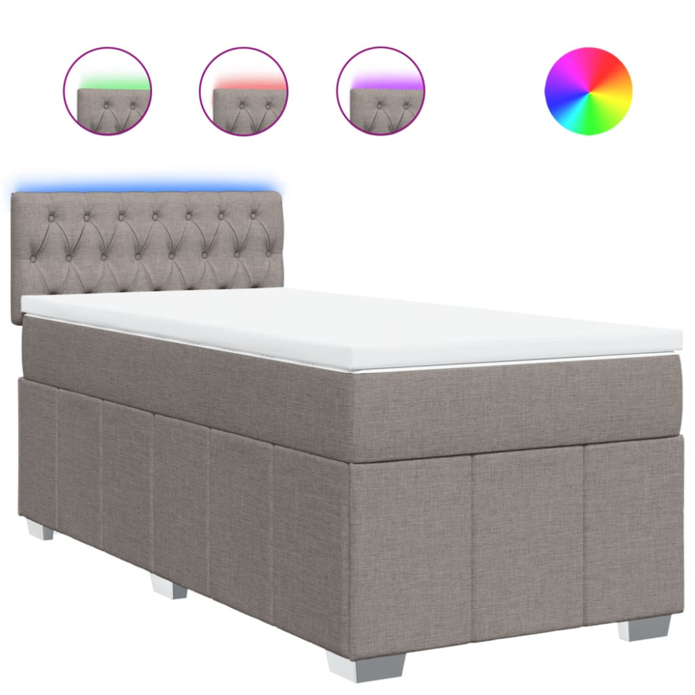 Produktbild för Ramsäng med madrass taupe 100x200 cm tyg