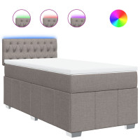 Produktbild för Ramsäng med madrass taupe 100x200 cm tyg
