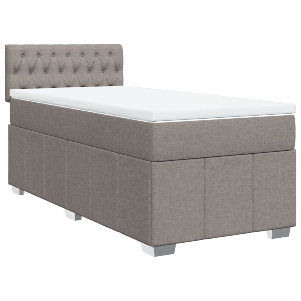 Produktbild för Ramsäng med madrass taupe 100x200 cm tyg