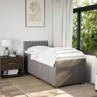 Produktbild för Ramsäng med madrass taupe 100x200 cm tyg