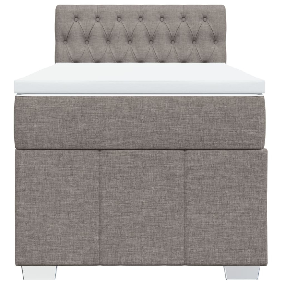 Produktbild för Ramsäng med madrass taupe 100x200 cm tyg