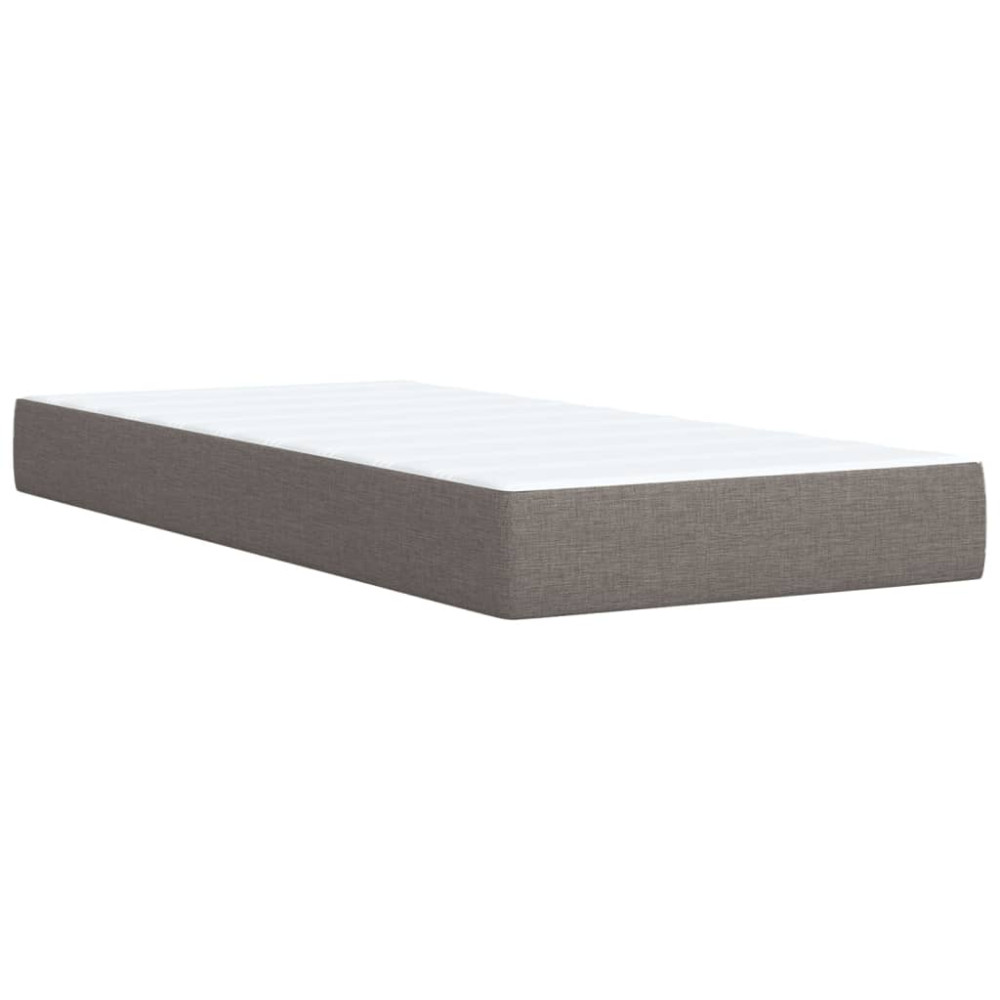 Produktbild för Ramsäng med madrass taupe 100x200 cm tyg