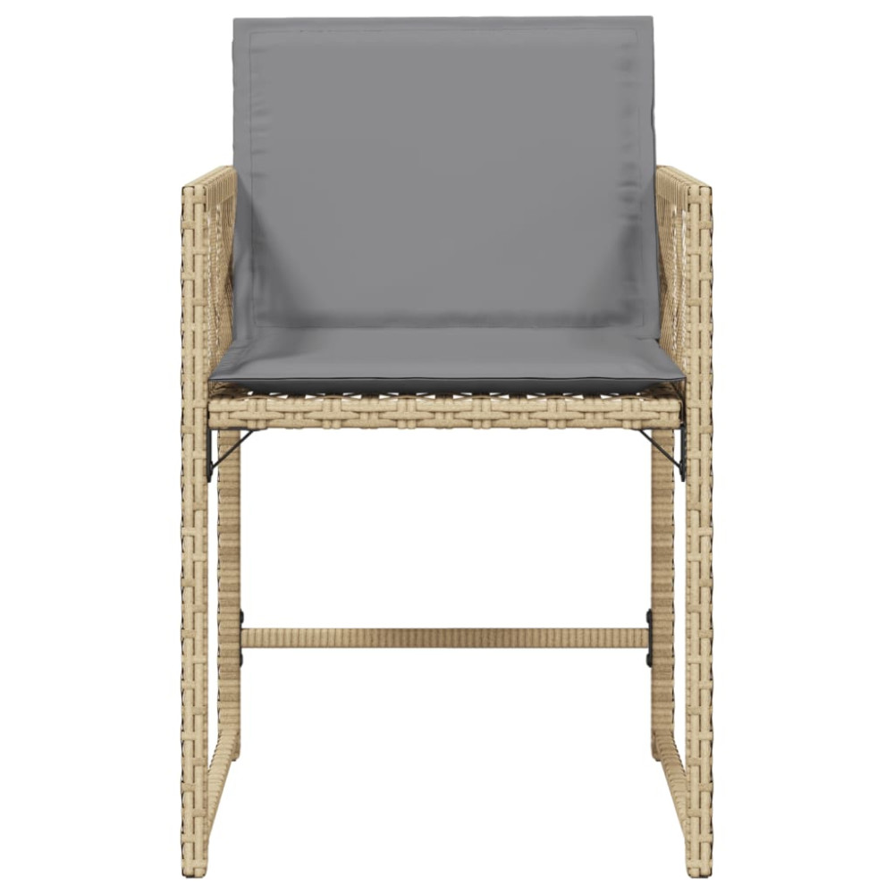 Produktbild för Trädgårdsstolar med dynor 4 st blandad beige konstrotting