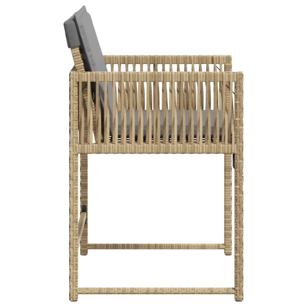 Produktbild för Trädgårdsstolar med dynor 4 st blandad beige konstrotting