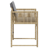Produktbild för Trädgårdsstolar med dynor 4 st blandad beige konstrotting
