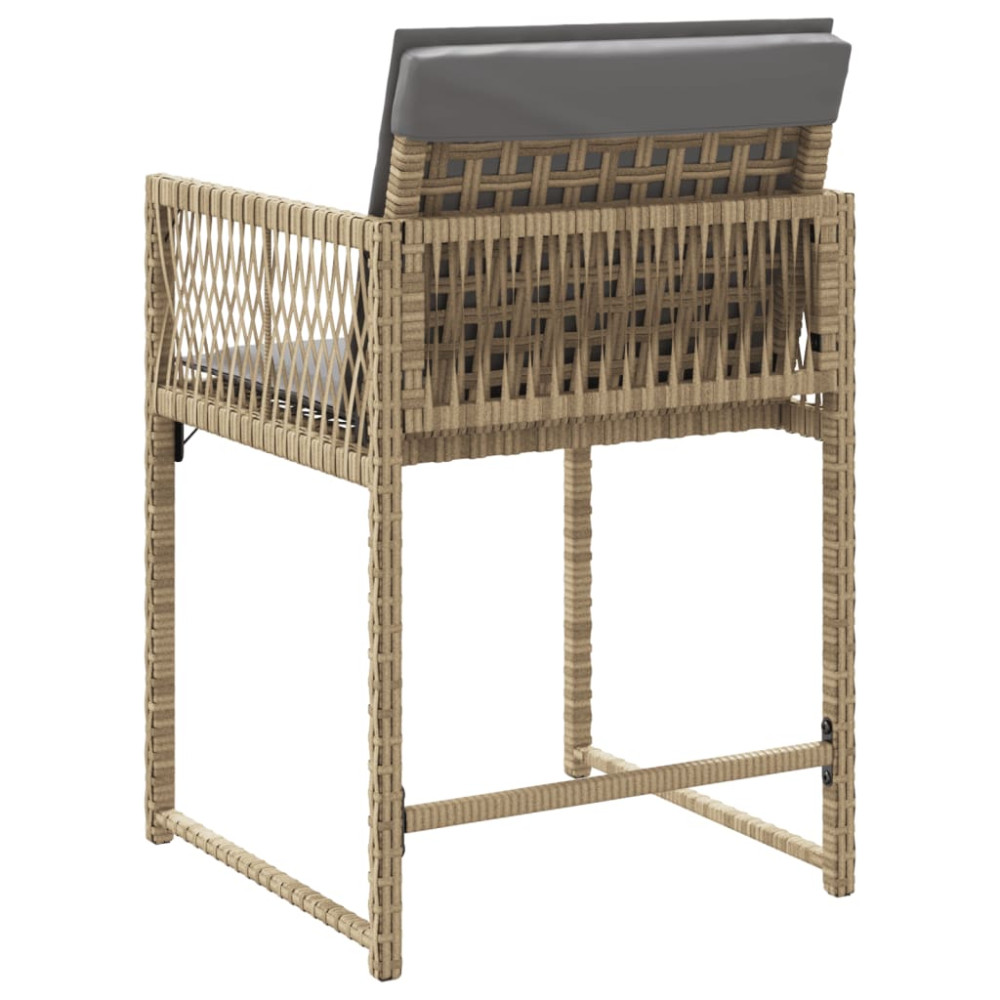 Produktbild för Trädgårdsstolar med dynor 4 st blandad beige konstrotting